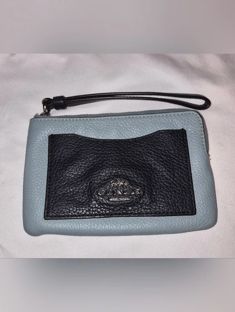 Coach Leather Corner Zip Wristlet